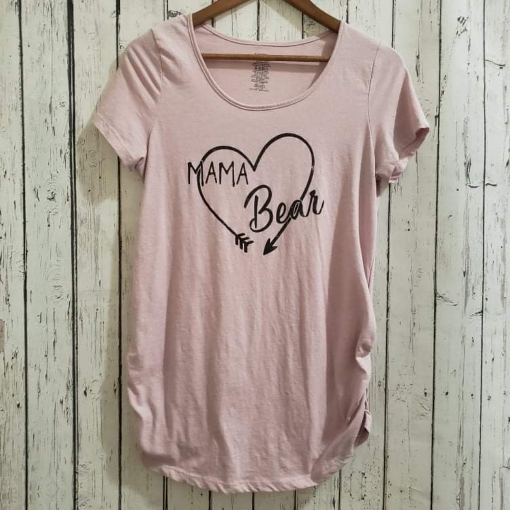 (LG) George Light Pink Maternity Tee | Mama Bear | Large Graphic T-Shirt